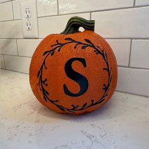 “S” Faux Pumpkin Decor